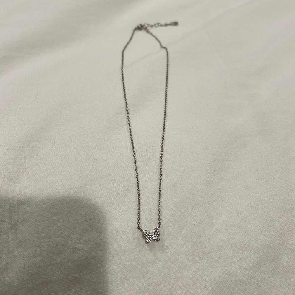 Butterfly necklace silver